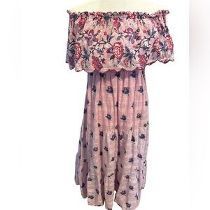 Elegant Floral Off-Shoulder Maxi Dress